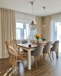 Candeeiro De Teto Em Rattan Cor Natural Mazowe