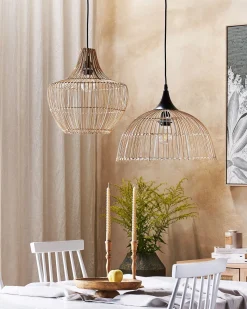 Candeeiro De Teto Em Rattan Cor Natural Mazowe