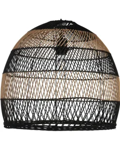 Candeeiro De Teto Em Rattan Cor Natural E Preto Bumi