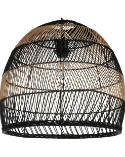 Candeeiro De Teto Em Rattan Cor Natural E Preto Bumi