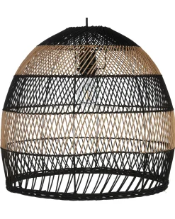 Candeeiro De Teto Em Rattan Cor Natural E Preto Bumi