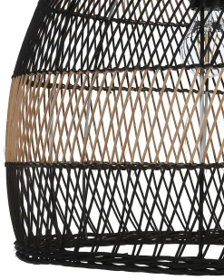 Candeeiro De Teto Em Rattan Cor Natural E Preto Bumi
