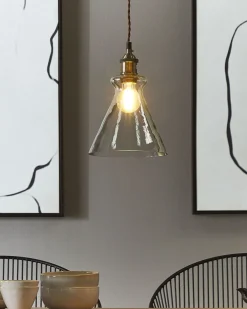 Candeeiro De Teto Em Vidro E Latao Bergantes