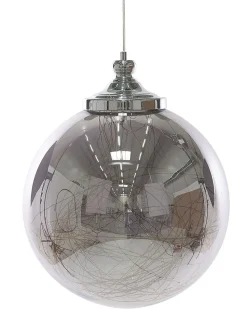 Candeeiro De Teto Em Vidro Prateado Beni L