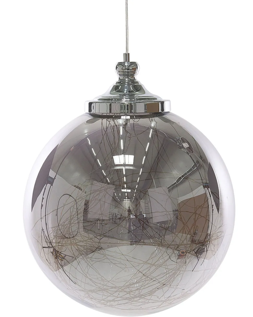 Candeeiro De Teto Em Vidro Prateado Beni L