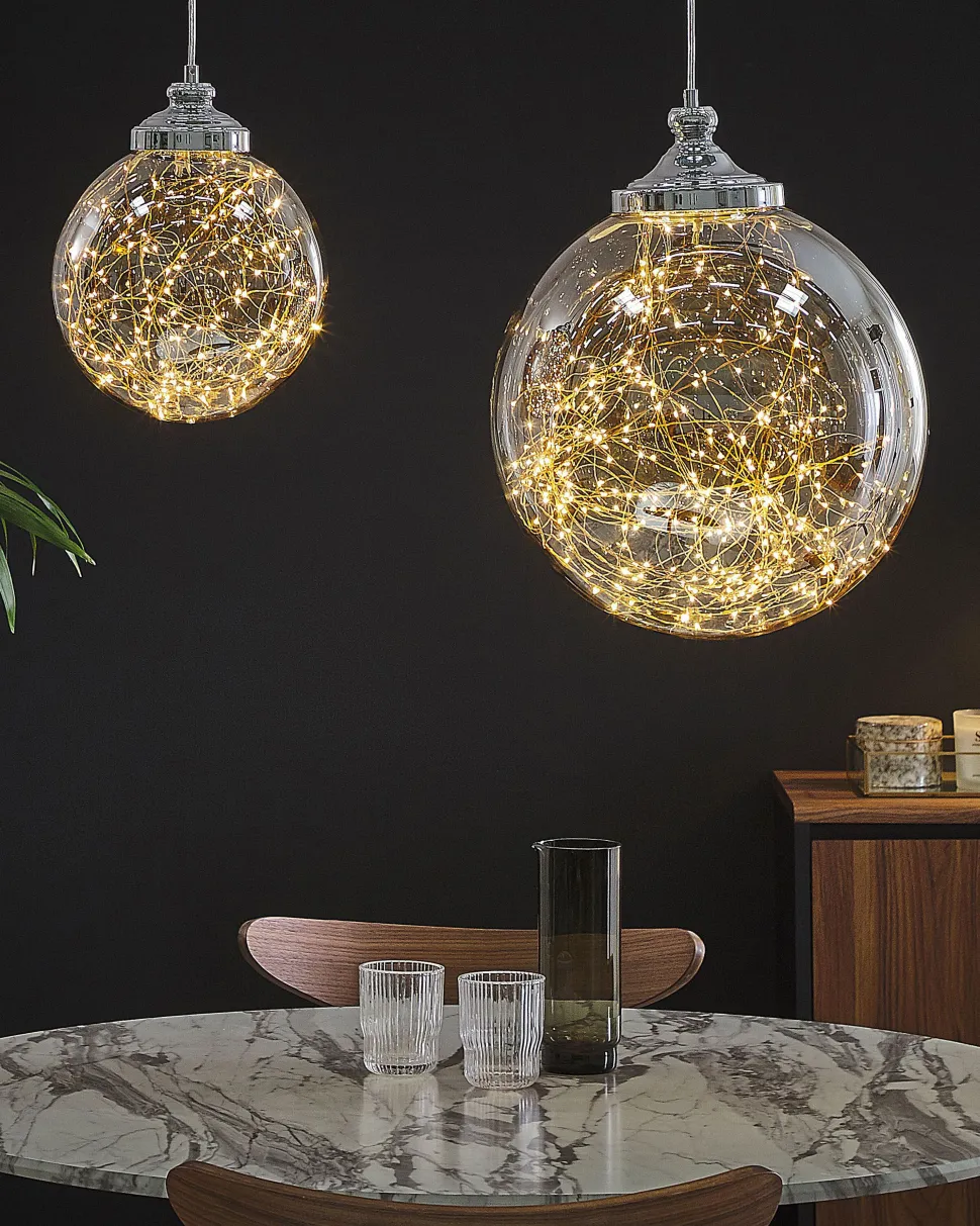 Candeeiro De Teto Em Vidro Prateado Beni L