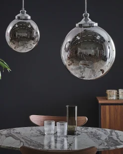 Candeeiro De Teto Em Vidro Prateado Beni L