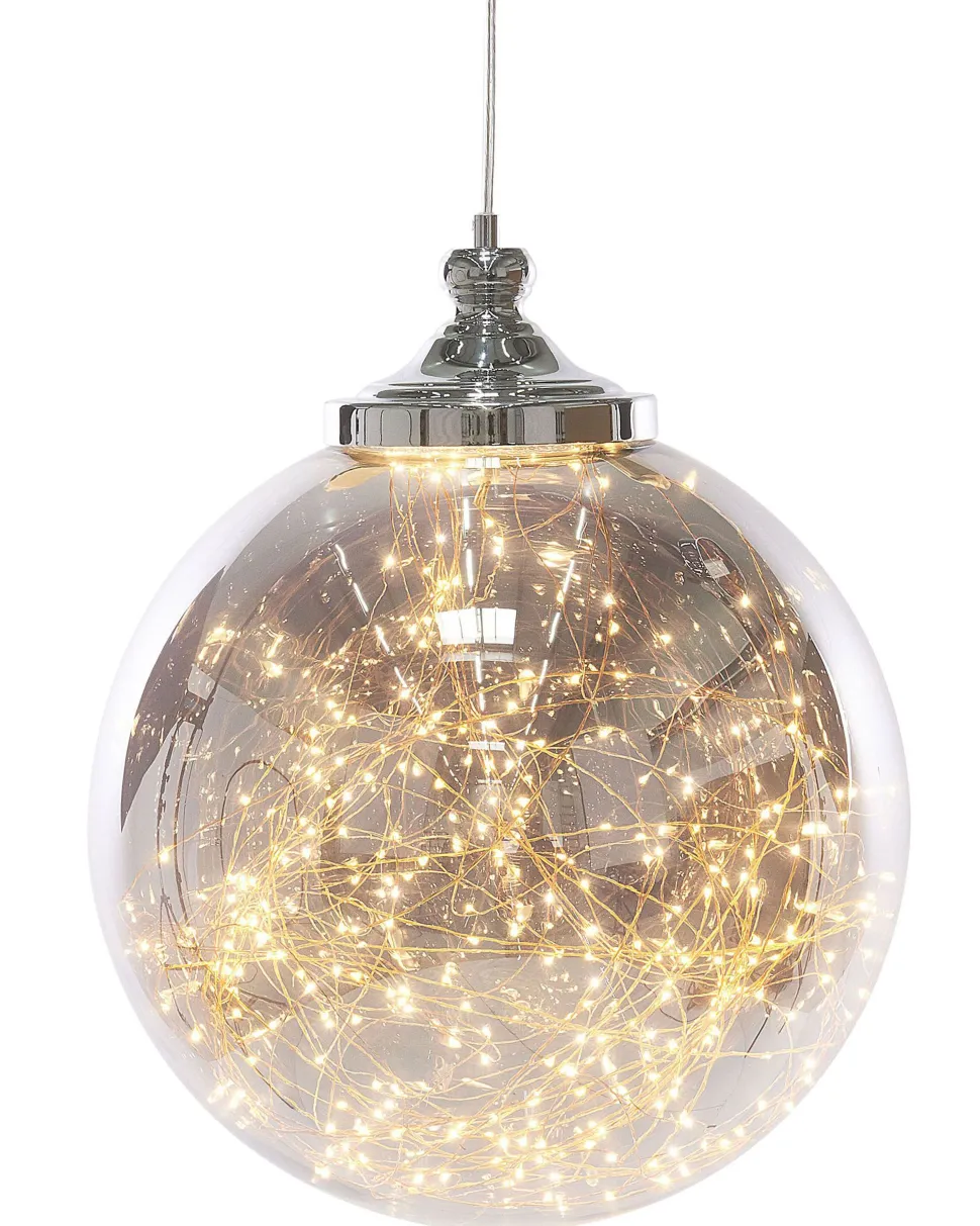 Candeeiro De Teto Em Vidro Prateado Beni L