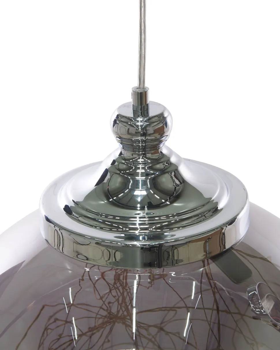 Candeeiro De Teto Em Vidro Prateado Beni L