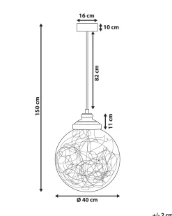 Candeeiro De Teto Em Vidro Prateado Beni L