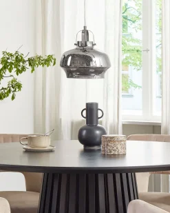 Candeeiro De Teto Em Vidro Cinzento Wiltz