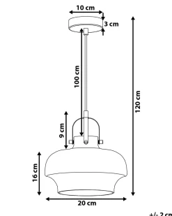 Candeeiro De Teto Em Vidro Cinzento Wiltz