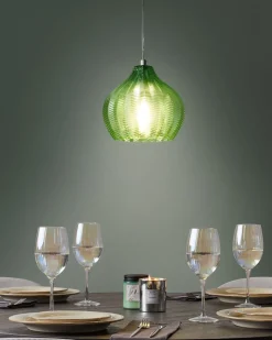 Candeeiro De Teto Em Vidro Verde Keila