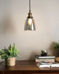 Candeeiro De Teto Em Vidro Fumado Parma