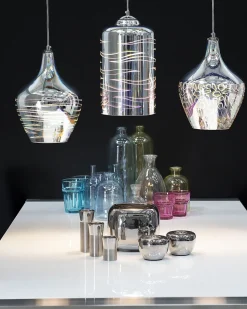 Candeeiro De Teto Em Vidro Cromado Sangone