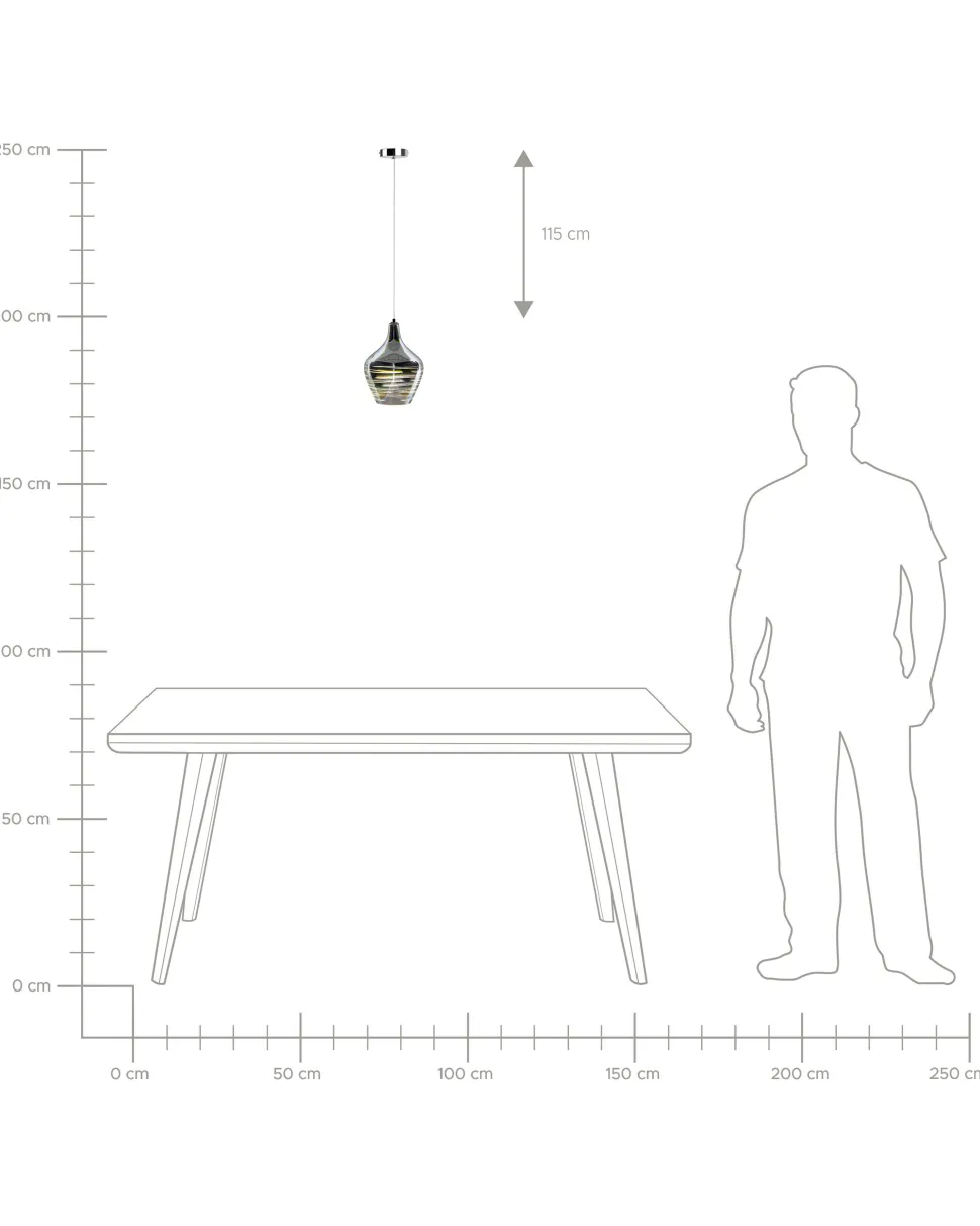 Candeeiro De Teto Em Vidro Cromado Sangone