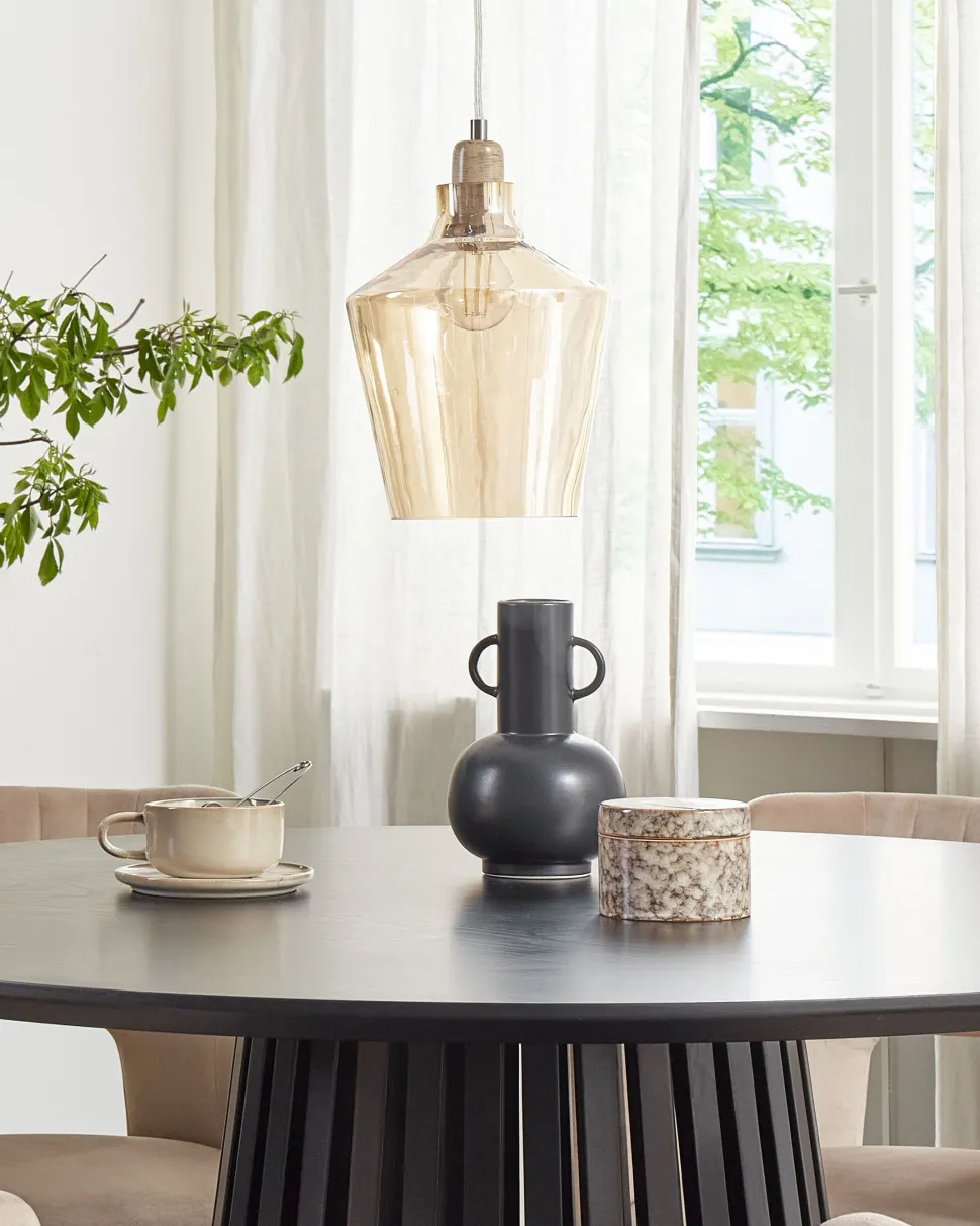 Candeeiro De Teto Em Vidro Cor De Ambar Santon