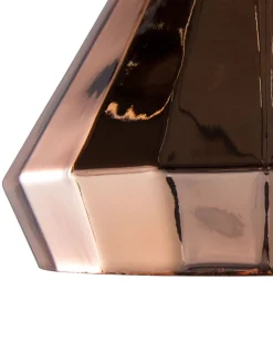 Candeeiro De Teto Em Vidro E Metal Em Cor Cobre Japura