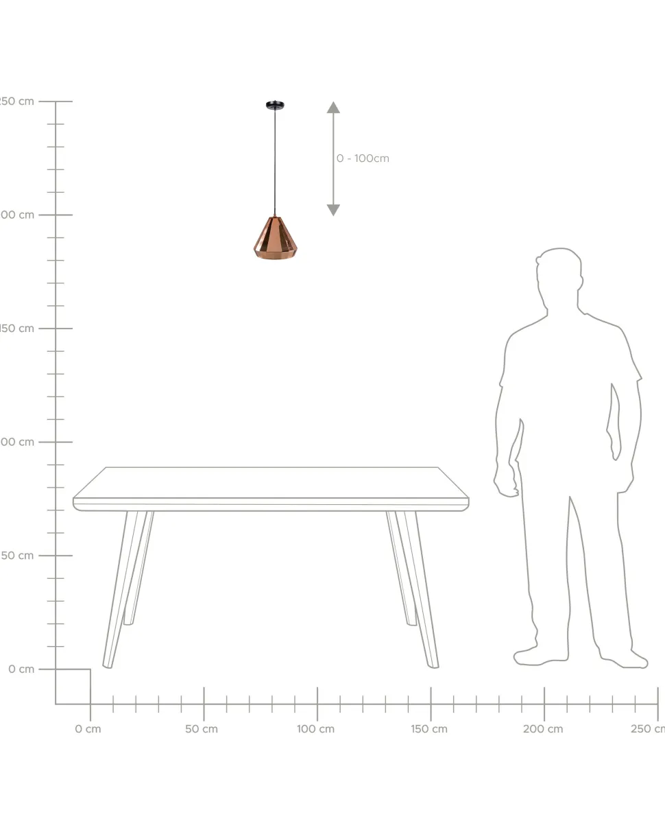 Candeeiro De Teto Em Vidro E Metal Em Cor Cobre Japura
