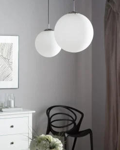 Candeeiro De Teto Em Vidro Branco Barrow S