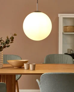 Candeeiro De Teto Em Vidro Branco Barrow L