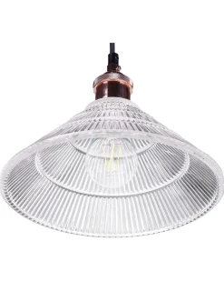 Candeeiro De Teto Em Vidro E Metal Cor De Cobre Curone