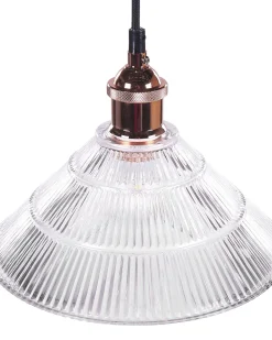 Candeeiro De Teto Em Vidro E Metal Cor De Cobre Curone