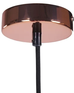 Candeeiro De Teto Em Vidro E Metal Cor De Cobre Curone