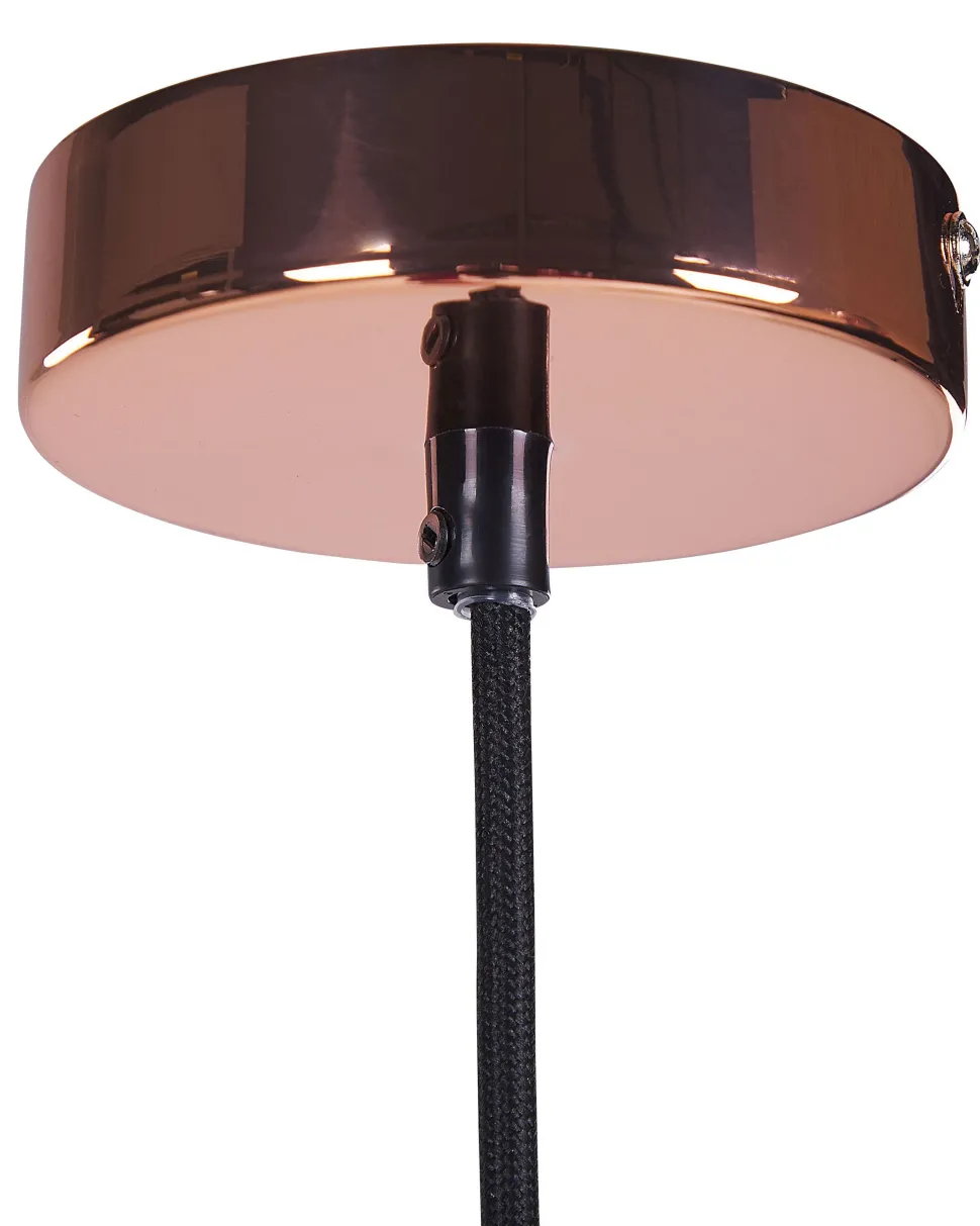 Candeeiro De Teto Em Vidro E Metal Cor De Cobre Curone