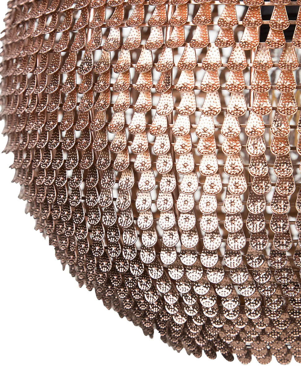 Candeeiro De Teto Esferico Cor De Cobre Seine