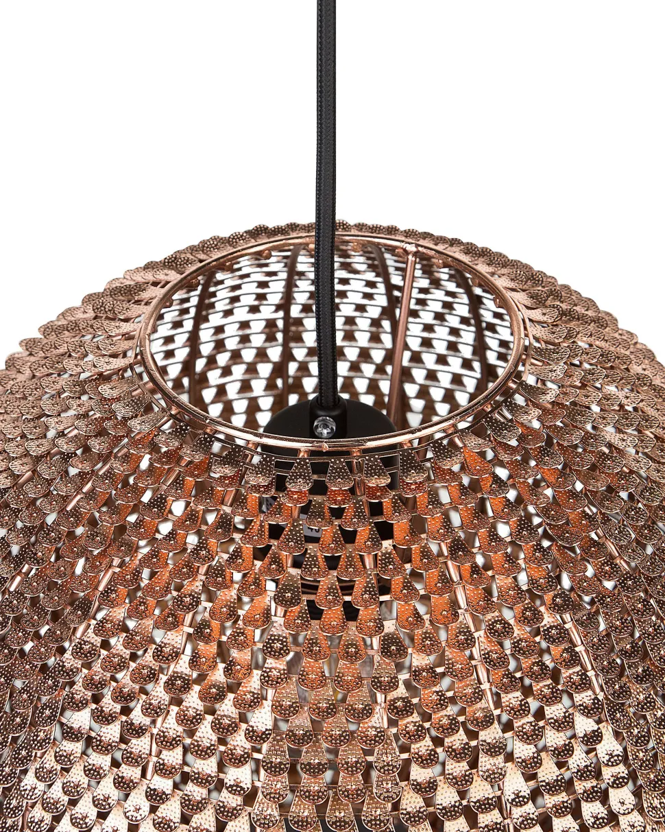 Candeeiro De Teto Esferico Cor De Cobre Seine