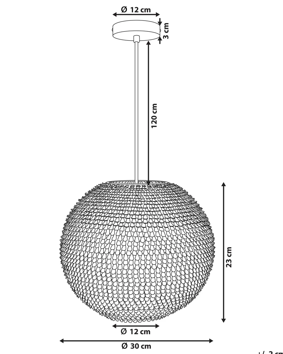 Candeeiro De Teto Esferico Cor De Cobre Seine