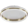 Candeeiro De Teto Led 64 Cm Metal Branco E Dourado Taping