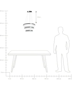 Candeeiro De Teto Led Em Metal Preto Atrek
