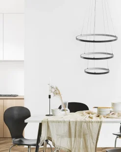 Candeeiro De Teto Led Em Metal Preto Atrek