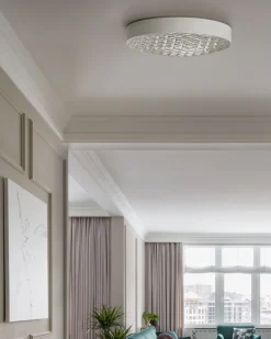 Candeeiro De Teto Led Em Metal Branco Arli