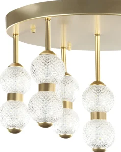 Candeeiro De Teto Led Em Metal Dourado Yowaka