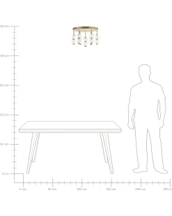 Candeeiro De Teto Led Em Metal Dourado Yowaka