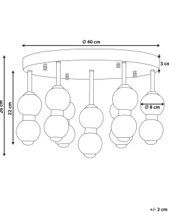 Candeeiro De Teto Led Em Metal Dourado Yowaka
