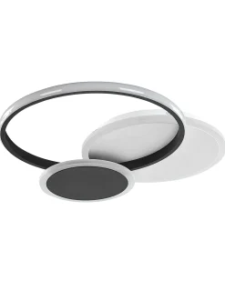 Candeeiro De Teto Led Em Metal Preto E Branco Zami