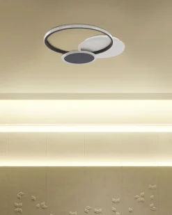 Candeeiro De Teto Led Em Metal Preto E Branco Zami