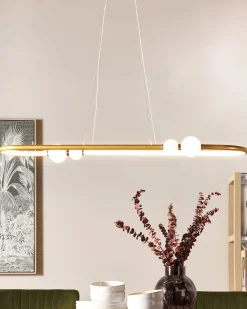 Candeeiro De Teto Led Em Metal Dourado Feale