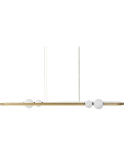 Candeeiro De Teto Led Em Metal Dourado Feale