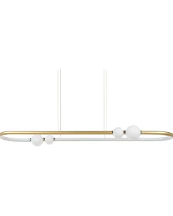 Candeeiro De Teto Led Em Metal Dourado Feale