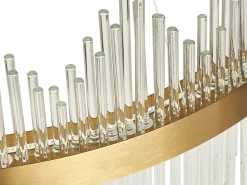 Candeeiro De Teto Led Em Cristal Dourado Yorkin