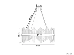 Candeeiro De Teto Led Em Cristal Dourado Yorkin