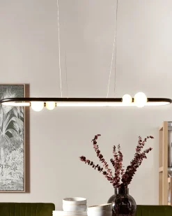 Candeeiro De Teto Led Em Metal Preto Feale