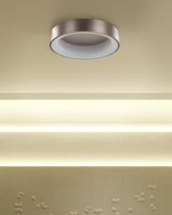 Candeeiro De Teto Led Em Metal Castanho Claro Dawei