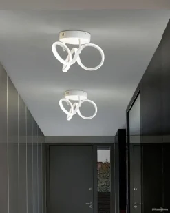 Candeeiro De Teto Led Em Metal Branco Mongo