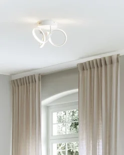 Candeeiro De Teto Led Em Metal Branco Mongo